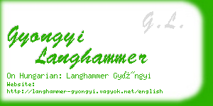 gyongyi langhammer business card